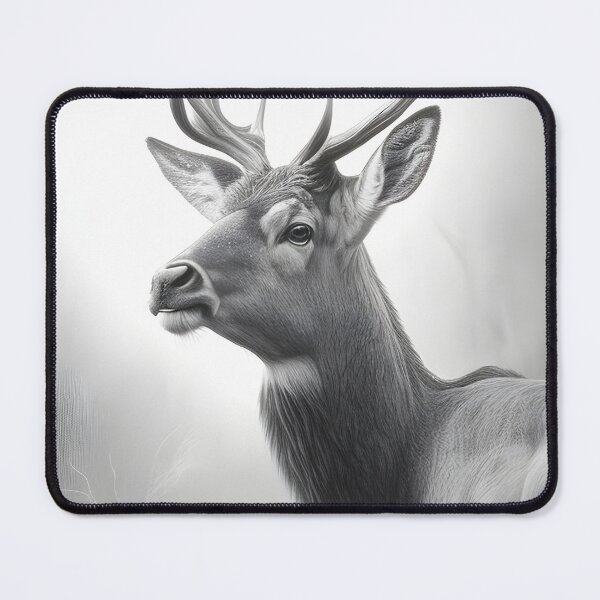 Item preview, Black and white deer pencil drawing designed and sold by Pencil-Art.