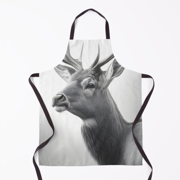 Item preview, Black and white deer pencil drawing designed and sold by Pencil-Art.