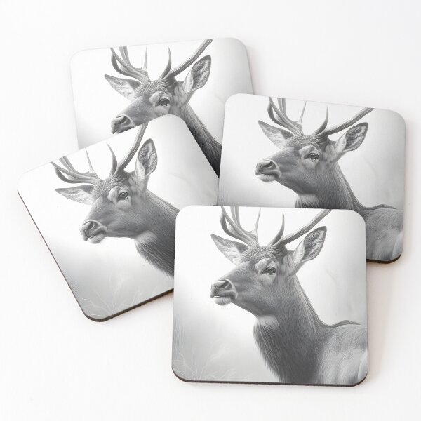Item preview, Black and white deer pencil drawing designed and sold by Pencil-Art.