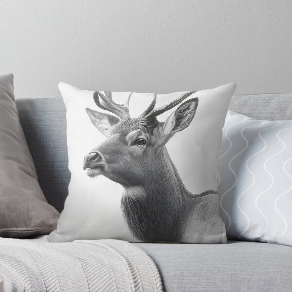 Item preview, Black and white deer pencil drawing designed and sold by Pencil-Art.