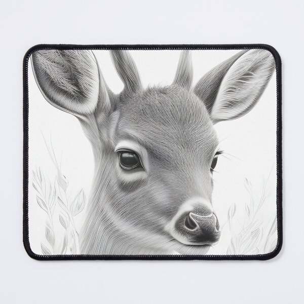 Item preview, Black and white deer pencil drawing designed and sold by Pencil-Art.