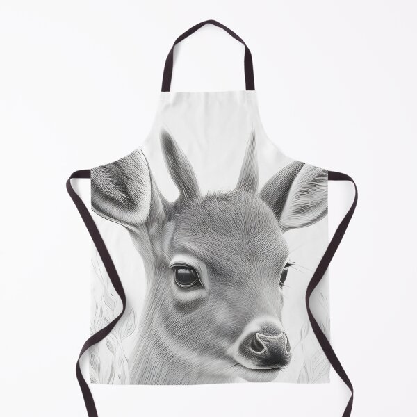 Item preview, Black and white deer pencil drawing designed and sold by Pencil-Art.