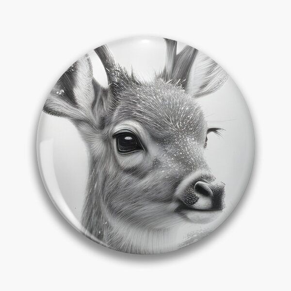 Item preview, Black and white deer pencil drawing designed and sold by Pencil-Art.