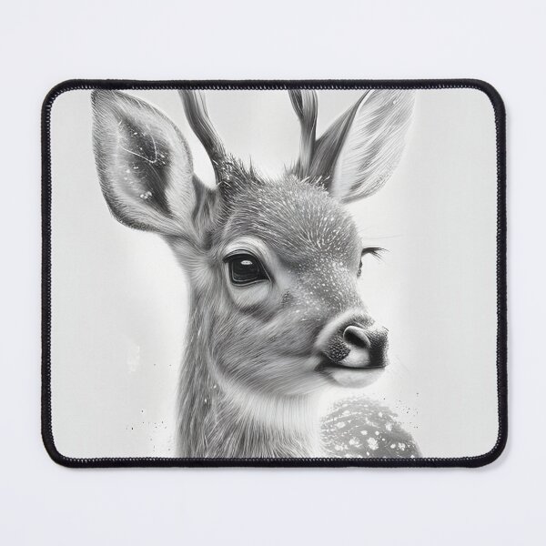 Item preview, Black and white deer pencil drawing designed and sold by Pencil-Art.