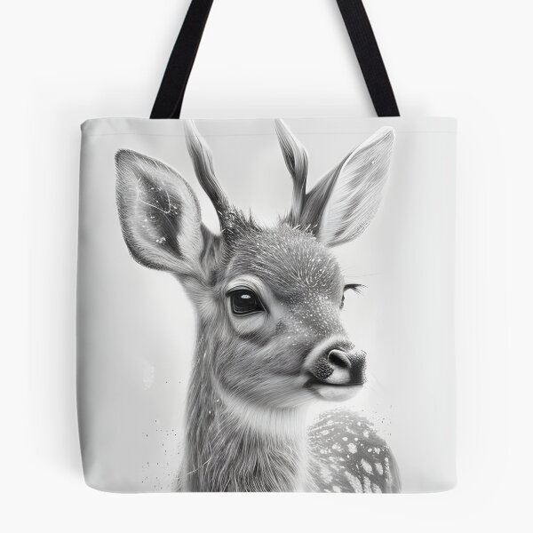 Item preview, Black and white deer pencil drawing designed and sold by Pencil-Art.