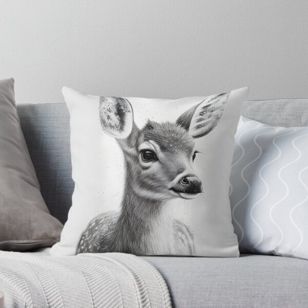 Item preview, Black and white deer pencil drawing designed and sold by Pencil-Art.