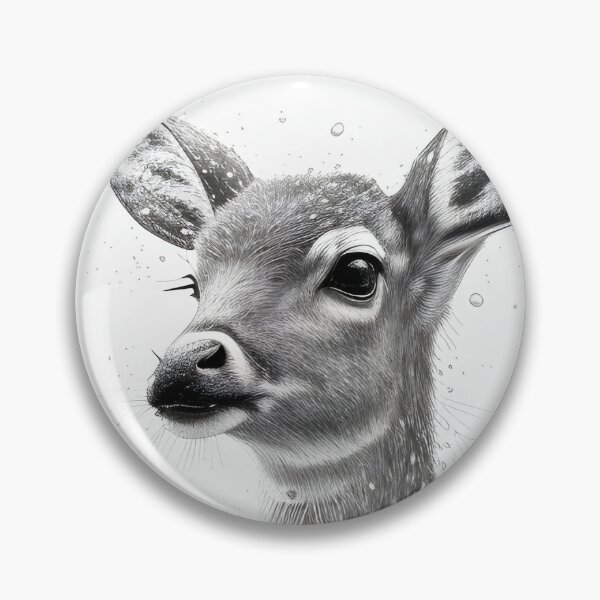 Item preview, Black and white deer pencil drawing designed and sold by Pencil-Art.