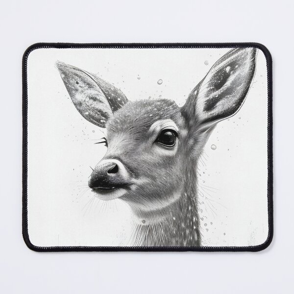 Item preview, Black and white deer pencil drawing designed and sold by Pencil-Art.