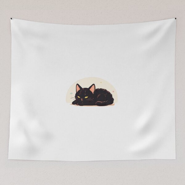 Item preview, Cool Black cat napping  designed and sold by KorArtStudio.