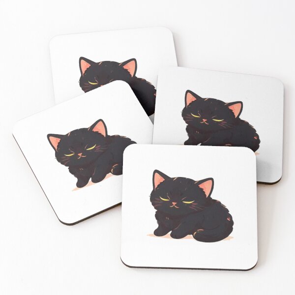 Item preview, Happy Black cat napping  designed and sold by KorArtStudio.