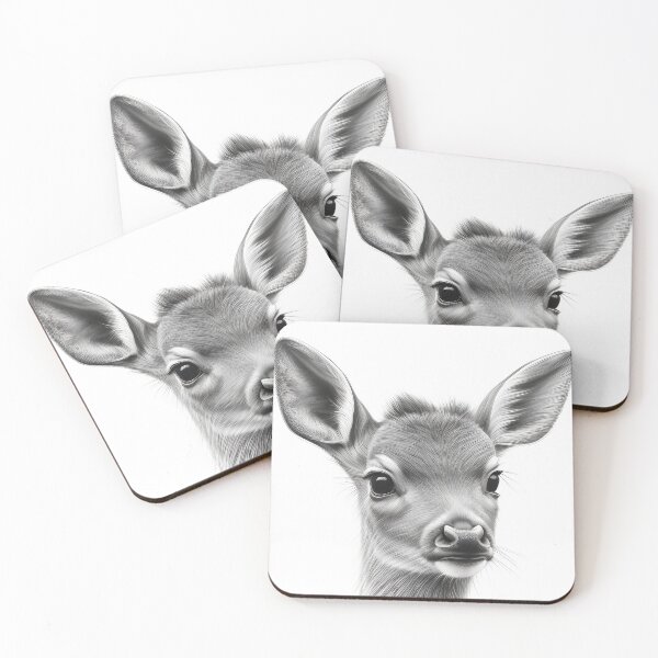 Item preview, Black and white deer pencil drawing designed and sold by Pencil-Art.