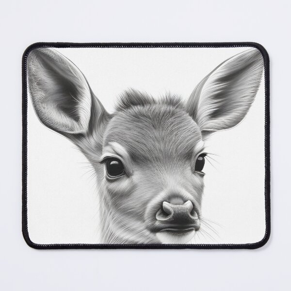 Item preview, Black and white deer pencil drawing designed and sold by Pencil-Art.