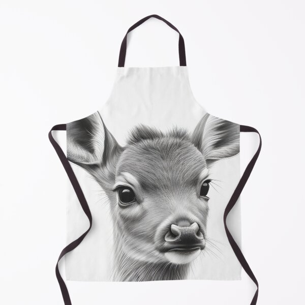 Item preview, Black and white deer pencil drawing designed and sold by Pencil-Art.