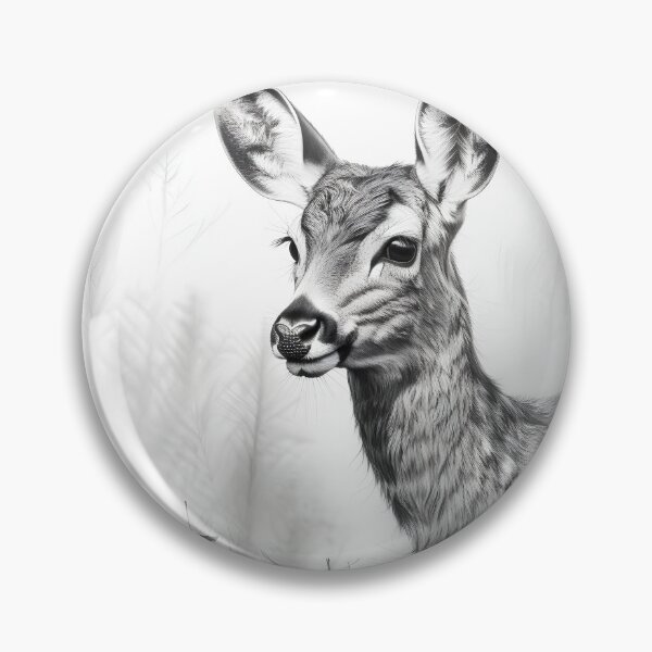 Item preview, Black and white deer pencil drawing designed and sold by Pencil-Art.
