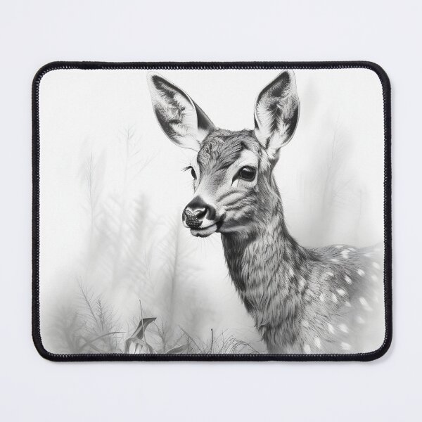 Item preview, Black and white deer pencil drawing designed and sold by Pencil-Art.