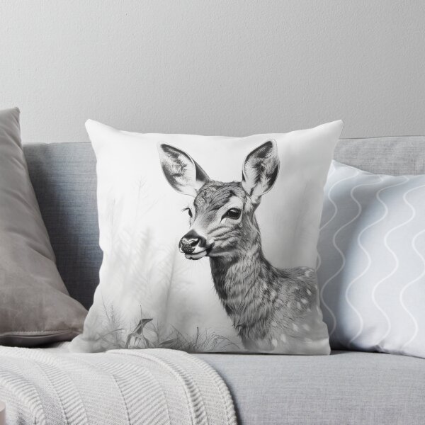 Item preview, Black and white deer pencil drawing designed and sold by Pencil-Art.