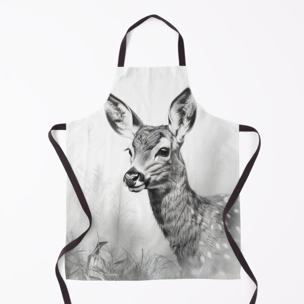 Item preview, Black and white deer pencil drawing designed and sold by Pencil-Art.
