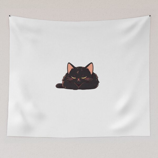 Item preview, Sleepy Black cat napping  designed and sold by KorArtStudio.