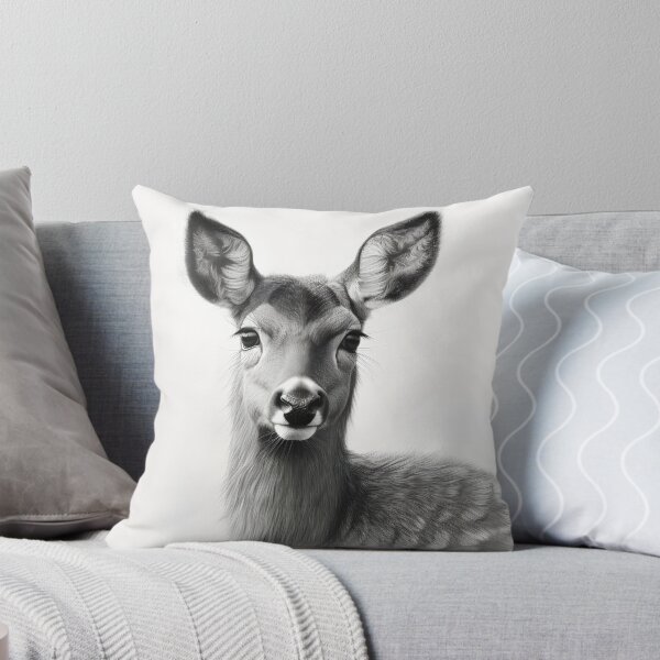 Item preview, Black and white deer pencil drawing designed and sold by Pencil-Art.