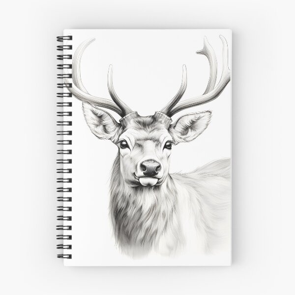 Item preview, Black and white deer pencil drawing designed and sold by Pencil-Art.