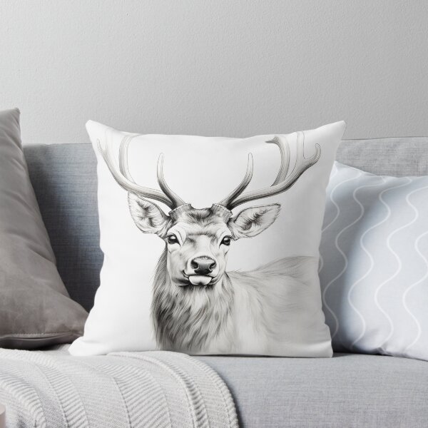 Item preview, Black and white deer pencil drawing designed and sold by Pencil-Art.