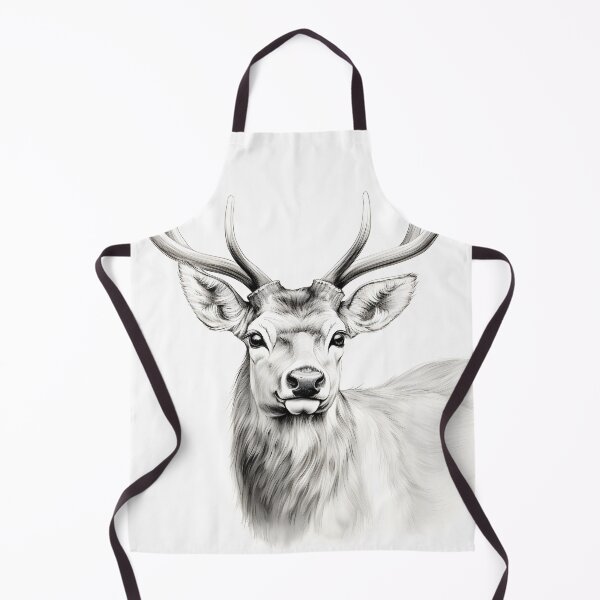 Item preview, Black and white deer pencil drawing designed and sold by Pencil-Art.