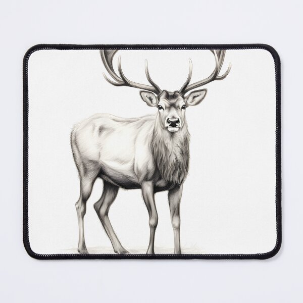 Item preview, Black and white deer pencil drawing designed and sold by Pencil-Art.