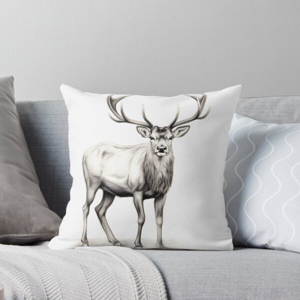 Item preview, Black and white deer pencil drawing designed and sold by Pencil-Art.