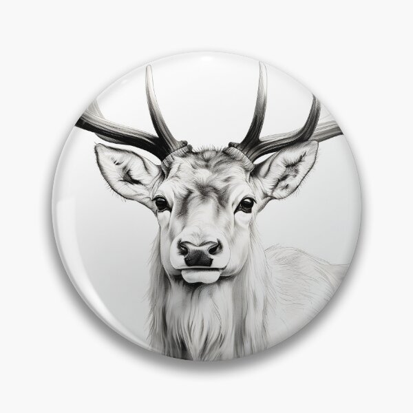 Item preview, Black and white deer pencil drawing designed and sold by Pencil-Art.