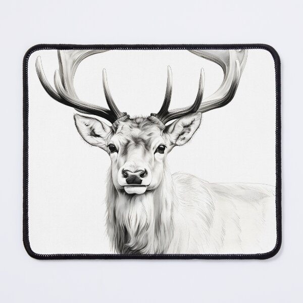 Item preview, Black and white deer pencil drawing designed and sold by Pencil-Art.