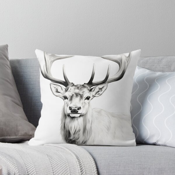 Item preview, Black and white deer pencil drawing designed and sold by Pencil-Art.