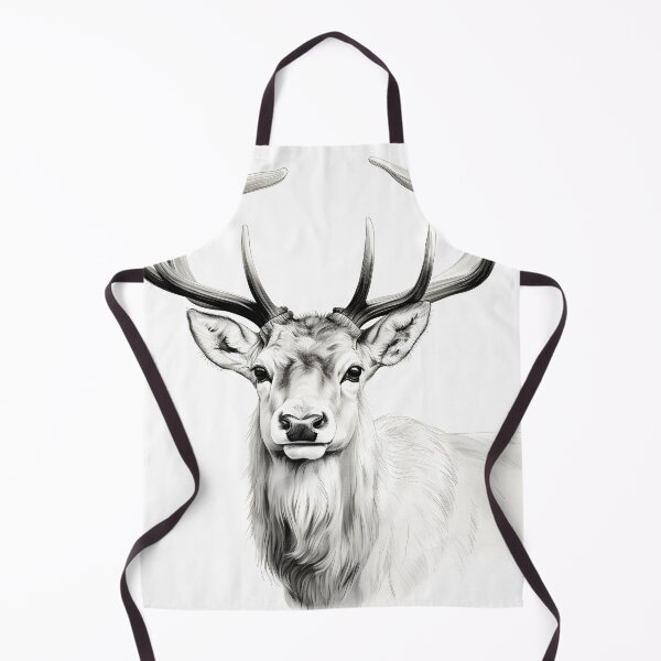 Item preview, Black and white deer pencil drawing designed and sold by Pencil-Art.