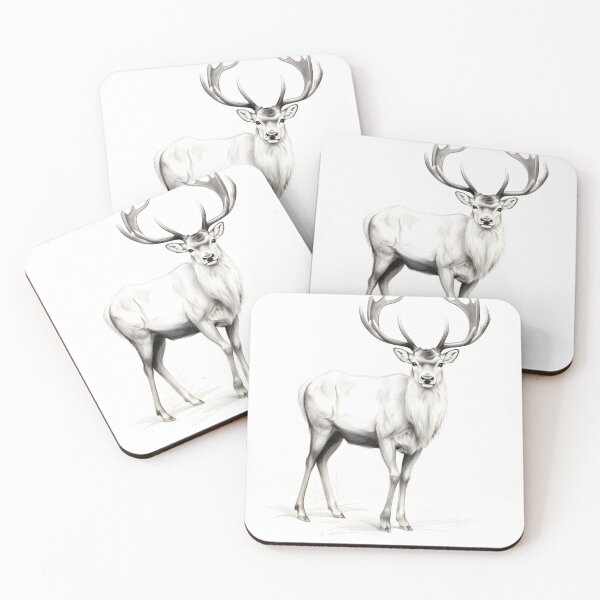 Item preview, Black and white deer pencil drawing designed and sold by Pencil-Art.