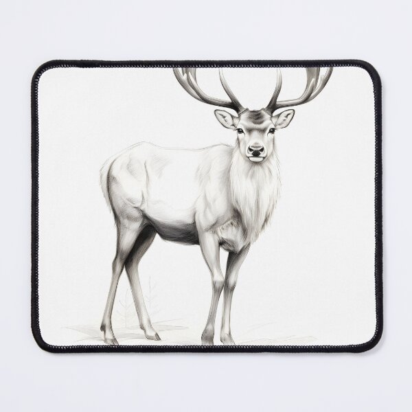 Item preview, Black and white deer pencil drawing designed and sold by Pencil-Art.