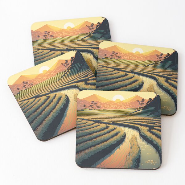 Item preview, Japan Ukiyo-e Art - Ricefields and the Rising Sun designed and sold by AdamesArtStudio.