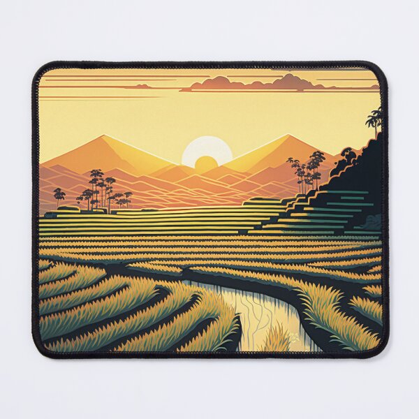Item preview, Japan Ukiyo-e Art - Ricefields and the Rising Sun designed and sold by AdamesArtStudio.
