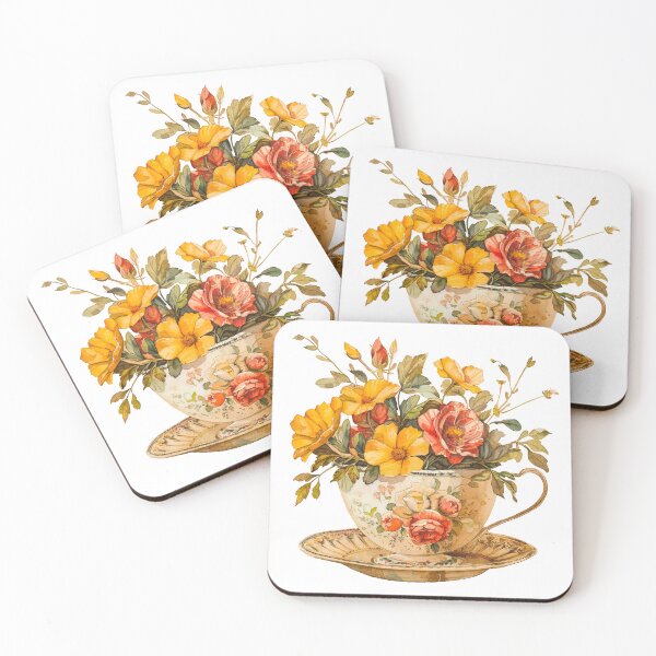 Item preview, Vintage tea cup with beautiful flowers designed and sold by Chomchol.