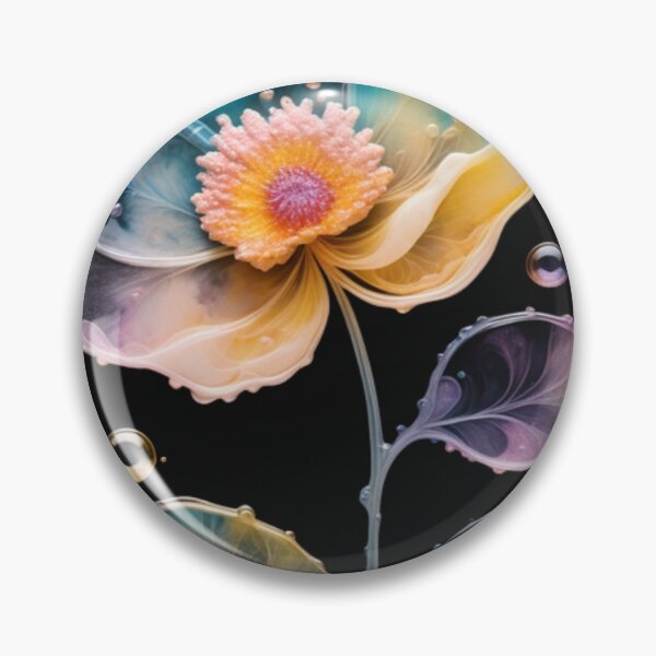 Item preview, Bubbles, in the shape of a flower with alcohol ink. designed and sold by aipaint.