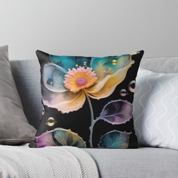 Item preview, Bubbles, in the shape of a flower with alcohol ink. designed and sold by aipaint.