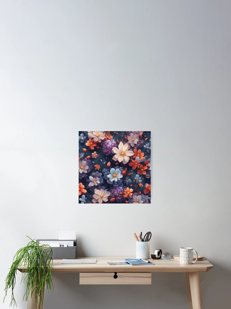 Thumbnail 2 of 3, Poster, Colorful Spring Flower Pattern designed and sold by MoriFantasy.