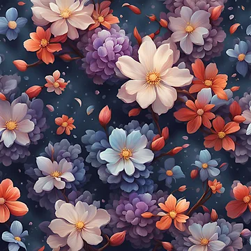 Artwork thumbnail, Colorful Spring Flower Pattern by MoriFantasy