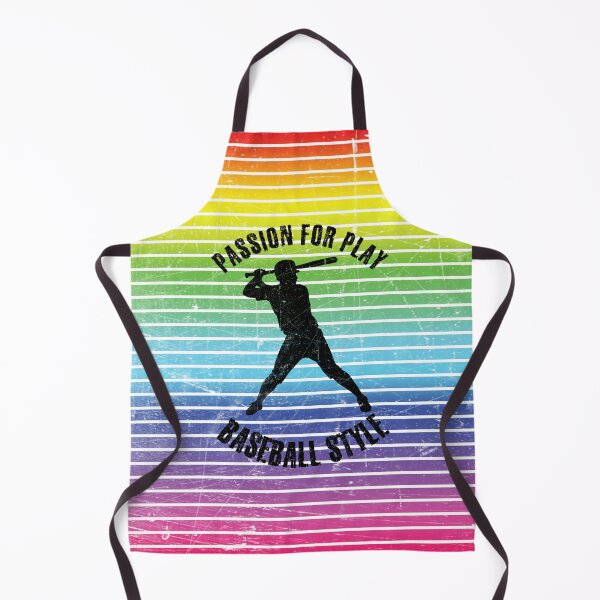 Item preview, Black silhouette of a man with a baseball bat against the background of rainbow stripes designed and sold by HarridanCreates.