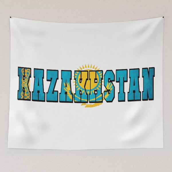 Item preview, Kazakhstan Country Flag Typography designed and sold by TravelWish.