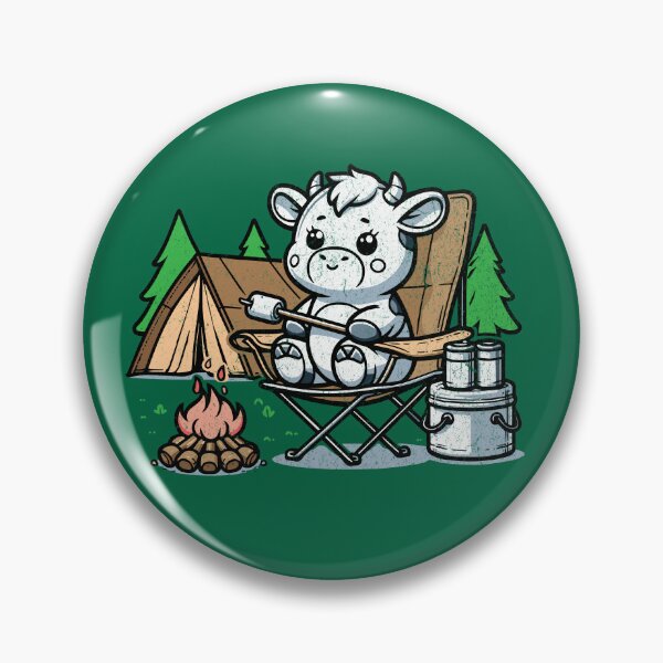 Item preview, Cute Cow Camper Toasting Marshmallows designed and sold by greenwhite25.