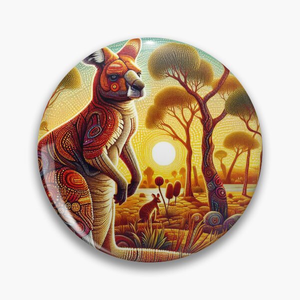 Item preview, Aboriginal Dot Art Kangaroo Sitting Under Tree designed and sold by EdgyEdgeArt.