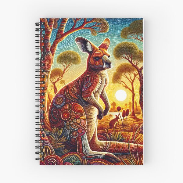 Item preview, Aboriginal Dot Art Kangaroo Sitting Under Tree designed and sold by EdgyEdgeArt.