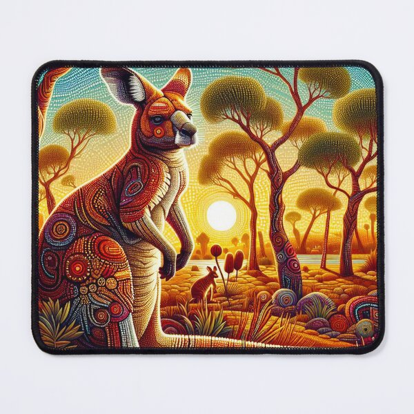 Item preview, Aboriginal Dot Art Kangaroo Sitting Under Tree designed and sold by EdgyEdgeArt.