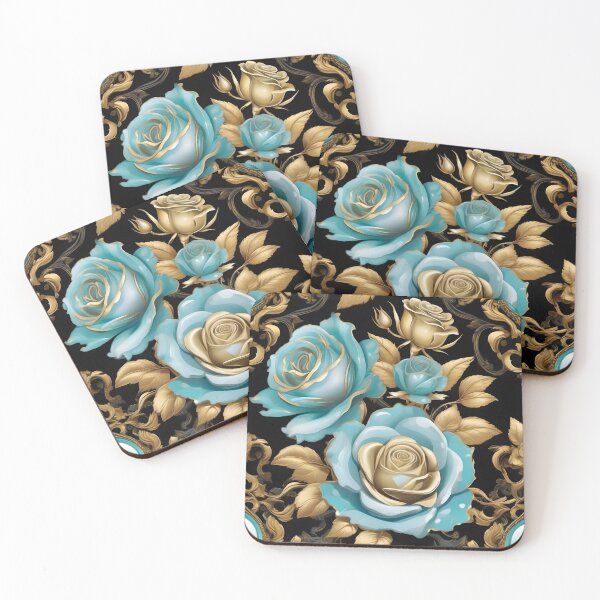 Item preview, Baroque Inspired Aqua Roses designed and sold by DesignsByPrnces.