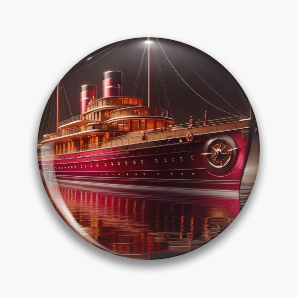 Item preview, Crimson Opulence Nautical Yacht in Art Deco designed and sold by ByDigitalDream.