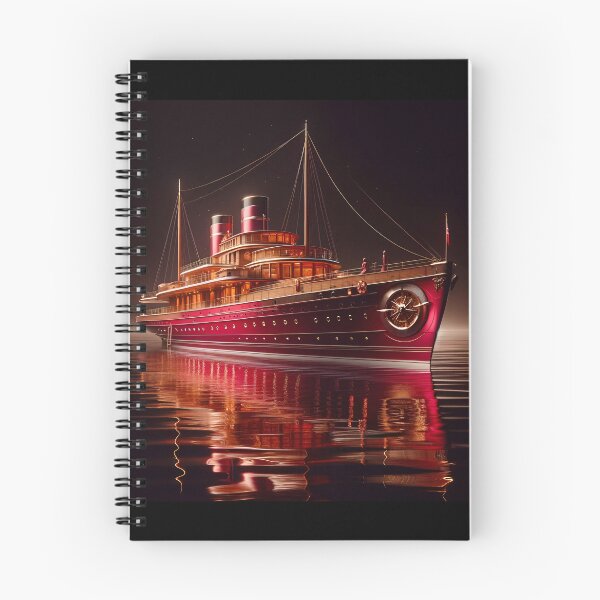 Item preview, Crimson Opulence Nautical Yacht in Art Deco designed and sold by ByDigitalDream.